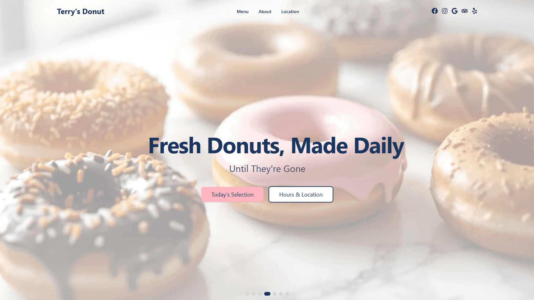 Terry's Donuts Shop Website Showcase
