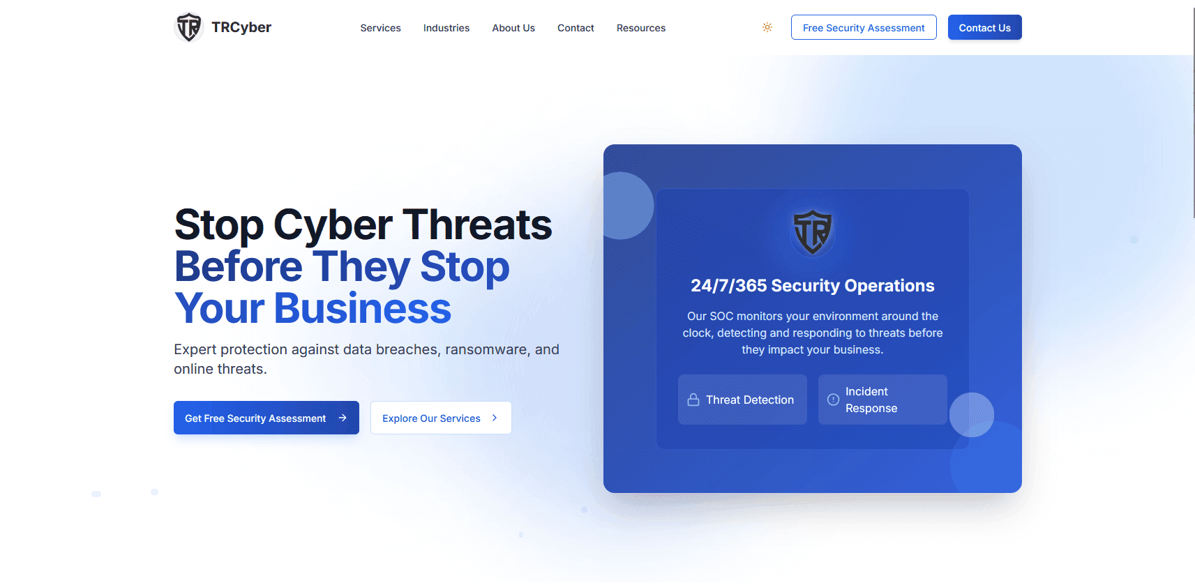 TRCyber Website Showcase